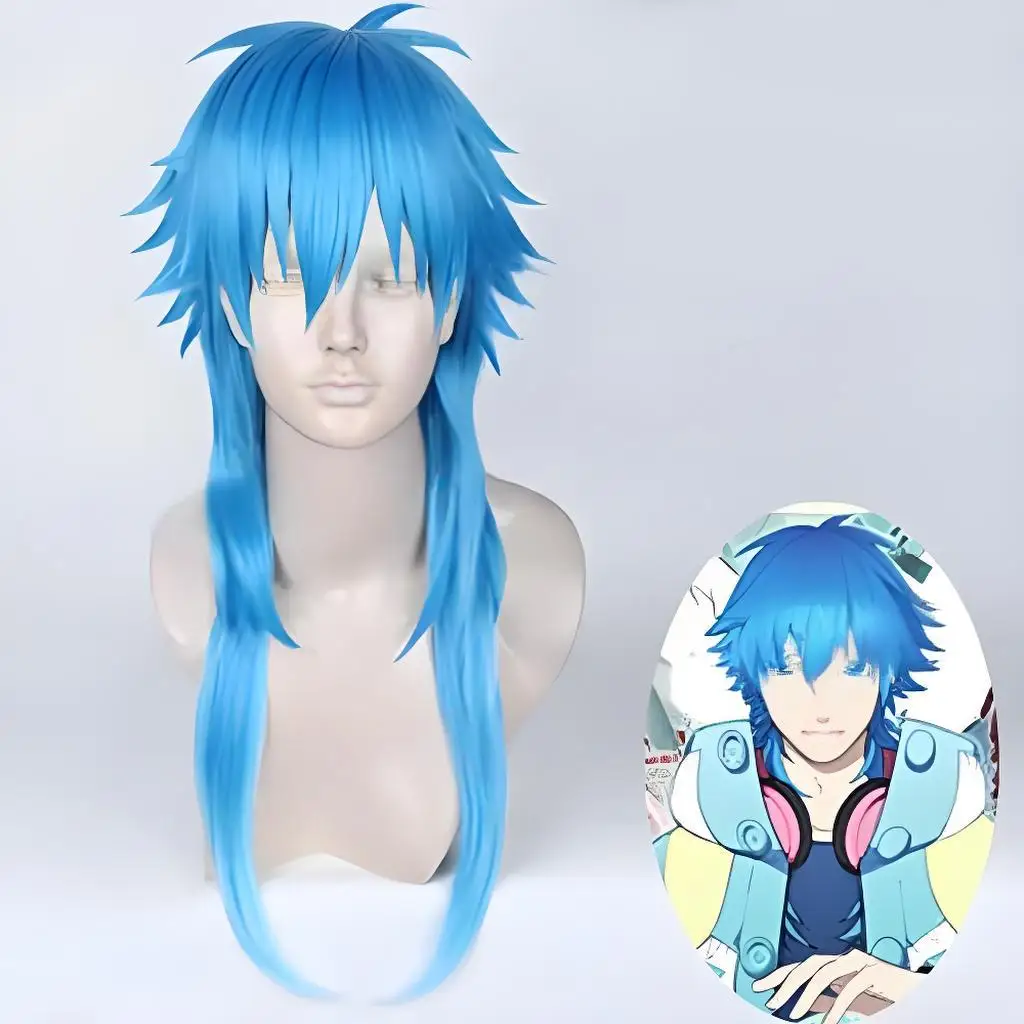 Dramático assassinato cosplay peruca seragaki aoba azul fibra resistente ao calor anime acessório de fantasia de cabelo