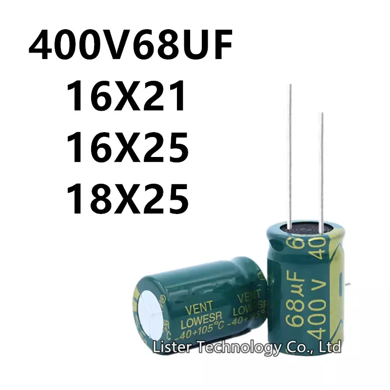 5pcs/lot 400V 68UF 400V68UF 68UF400V volume: 16X21 16X25 18X25 mm High frequency low resistance aluminum electrolytic capacitor