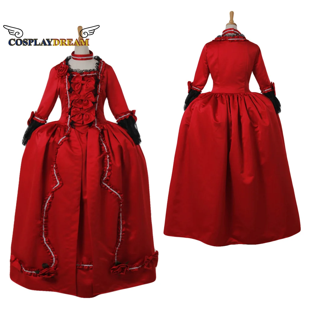 

18th Century Marie Antoinette dress Baroque Rococo Dress Victorian evening dress bridal red dress wedding dress