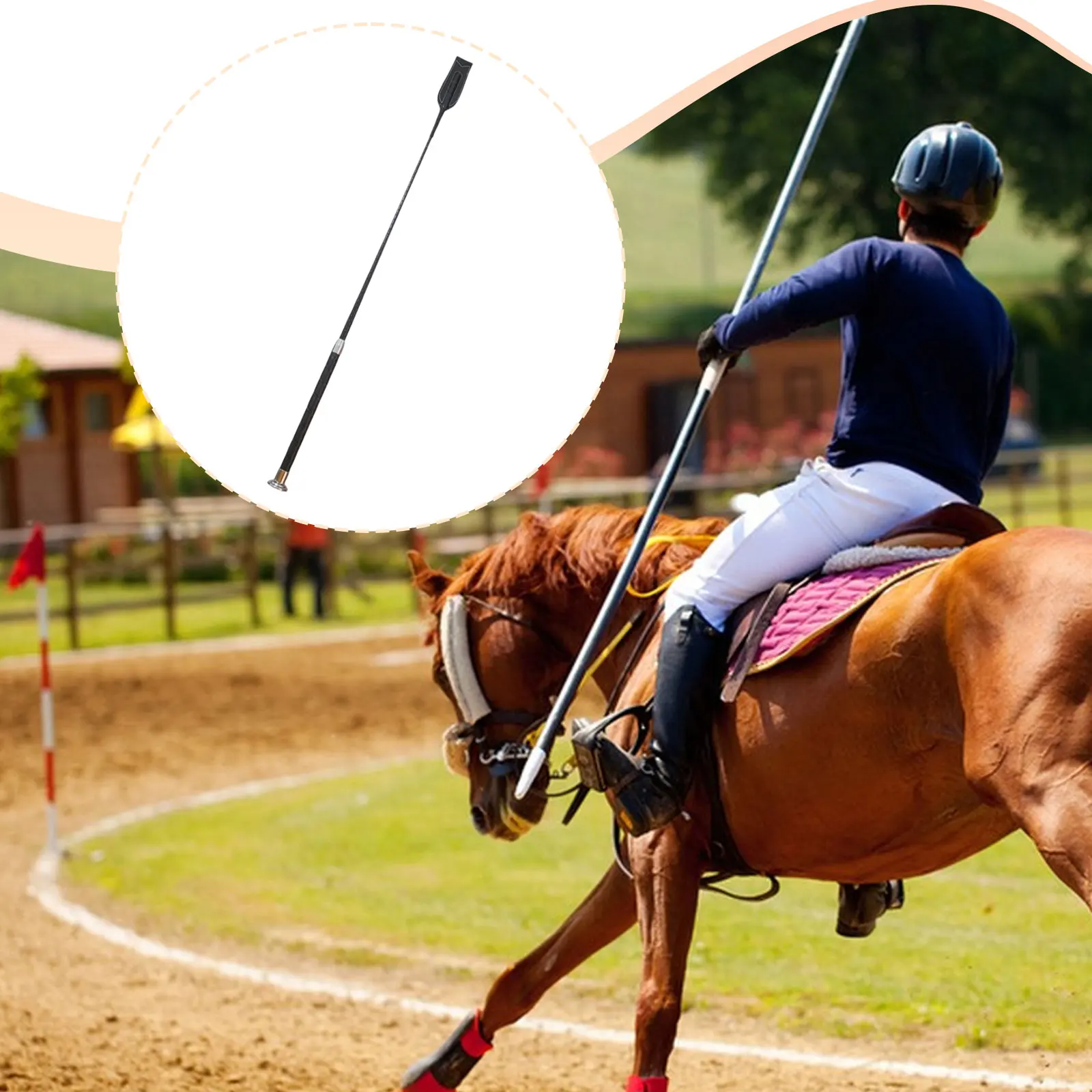 Horse Riding Crop Equestrian Riding Whip Metal Training Crop with Anti-Slip Handle for Horse Training Competition Accessory