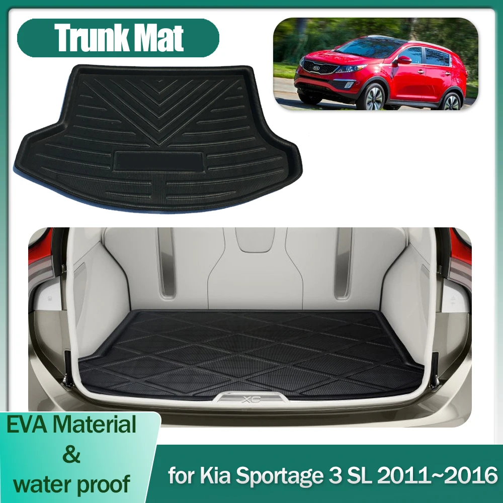 

Коврик для багажника автомобиля для Kia Sportage 3 SL 2011 ~ 2016,2012 2013 2014 2015 подкладка для багажника, напольный лоток, коврик для багажа, водонепроницаемый Противоскользящий Чехол, аксессуары