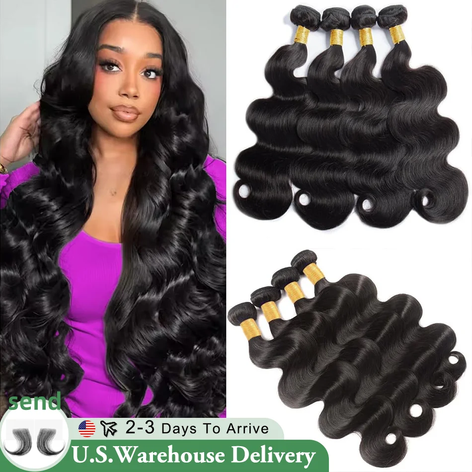 

16A Объемная волна Пучки человеческих волос 100% необработанные человеческие волосы 40-дюймовые бразильские девственные волосы Плетение наращивания Пучки с двойным утком