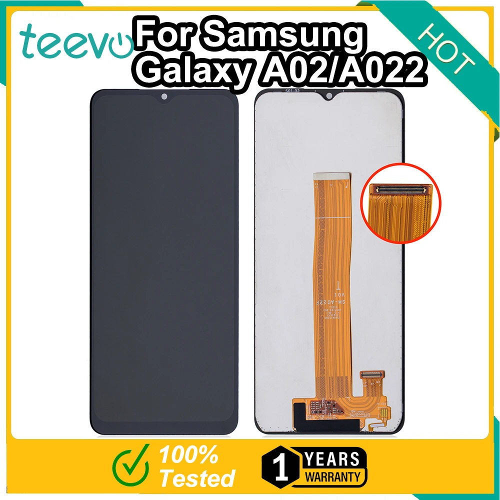 Teevo LCD For Samsung Galaxy A02/A022 Screen Display & Touch Screen Digitizer with Frame Black