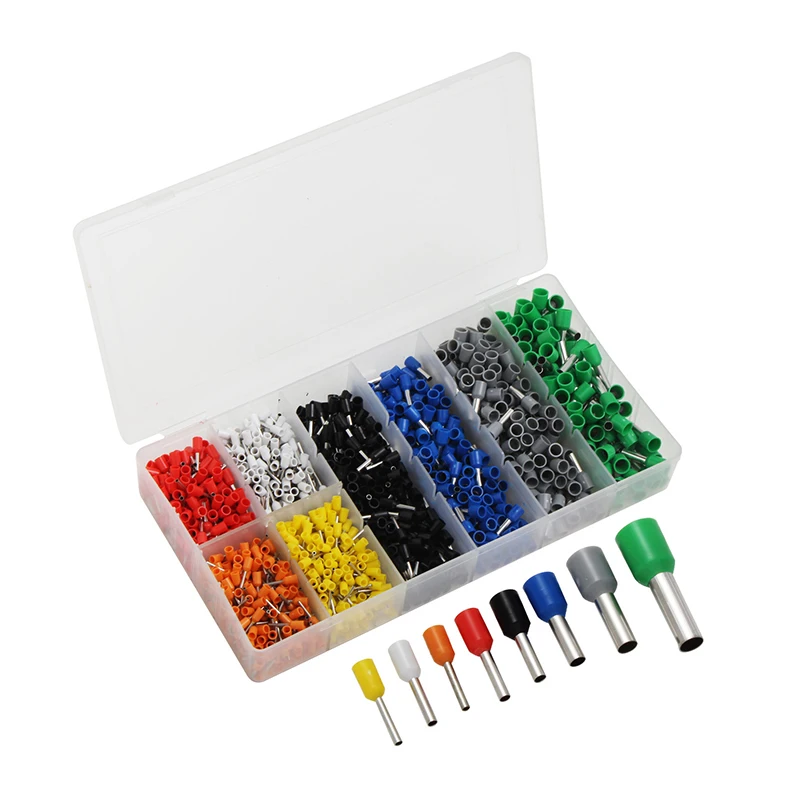 400pcs boxed tube-shaped cold-pressed terminal, pre-insulated end set, VE tube-shaped terminal block