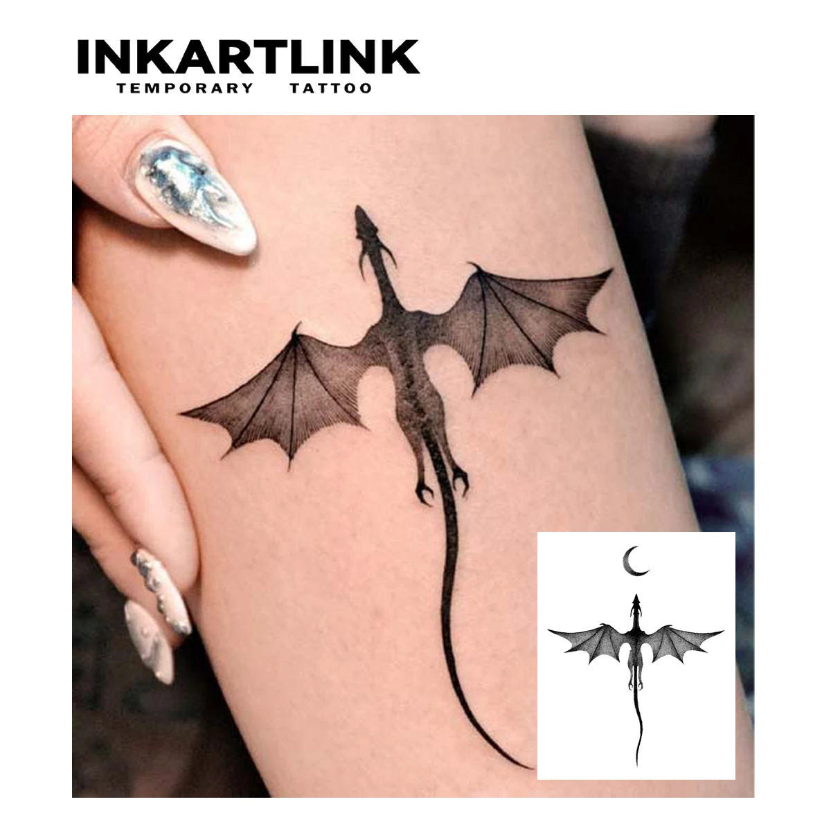 Pterosaur Temporary Tattoo,Lasts To 15 Days New Technology Magic Waterproof Semi Permanent Sticker.