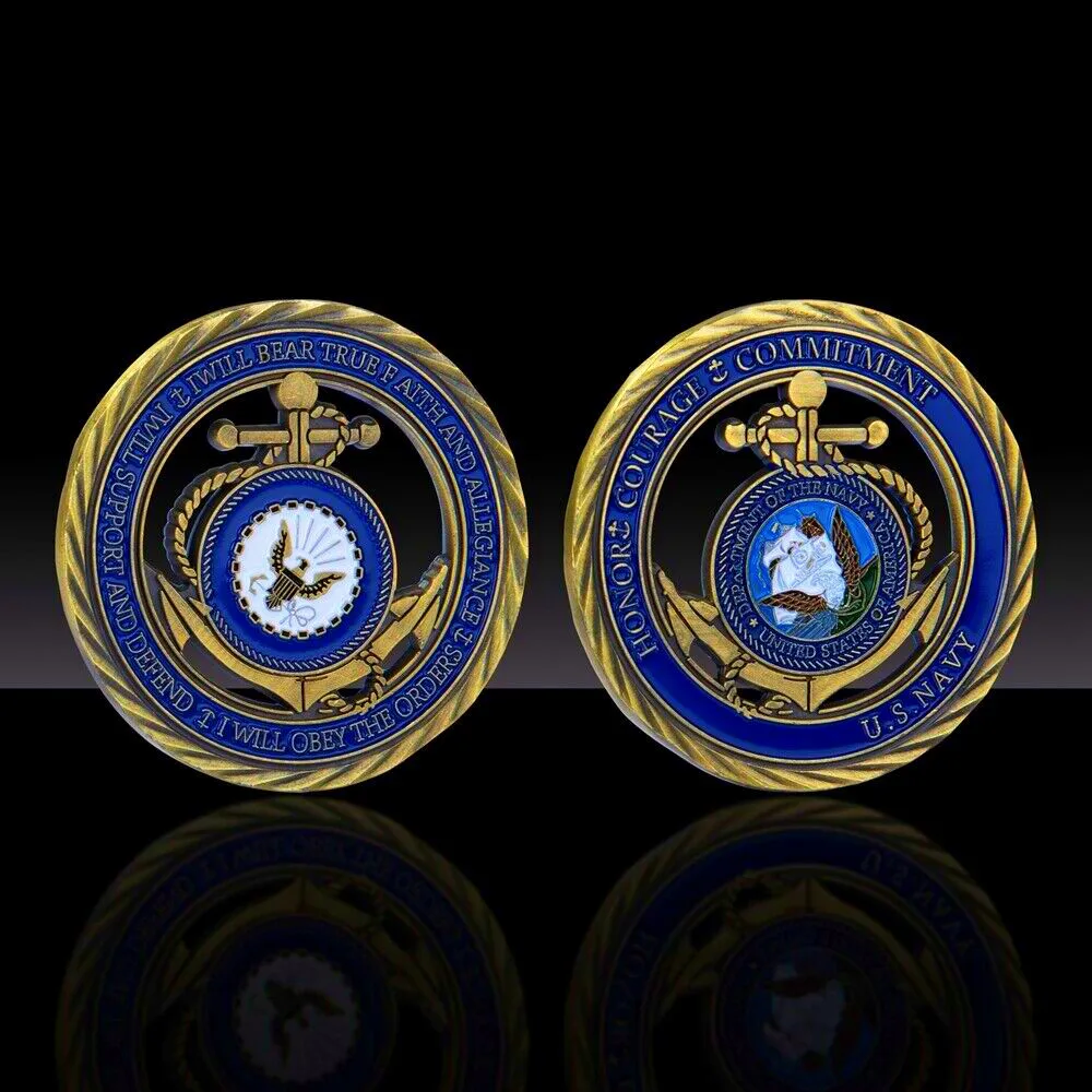 米海軍のコアバリューがコインに挑戦、軍事コレクターのメダリオン