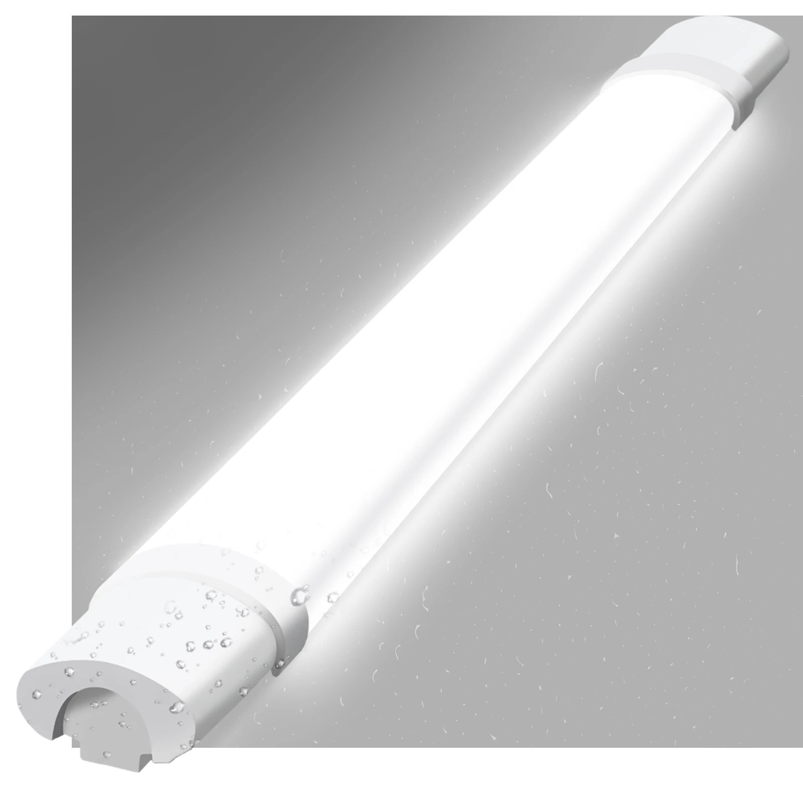 1/2/4er Set LED Deckenleuchte 90cm Feuchtraum IP65 Wasserdicht Staubdicht 24W 5000K Neutralweiß CRI 80+ Augenschonend Stoßfest PC Kunststoff Deckenlampe für Bad Küche Waschküche Büro Werkstatt Garage