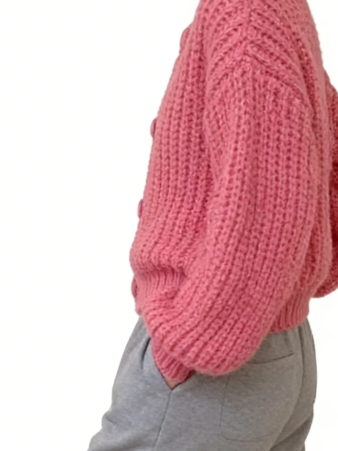 

Lazy style women's knitted sweater, loose fit, V-neck, versatile solid color pullover