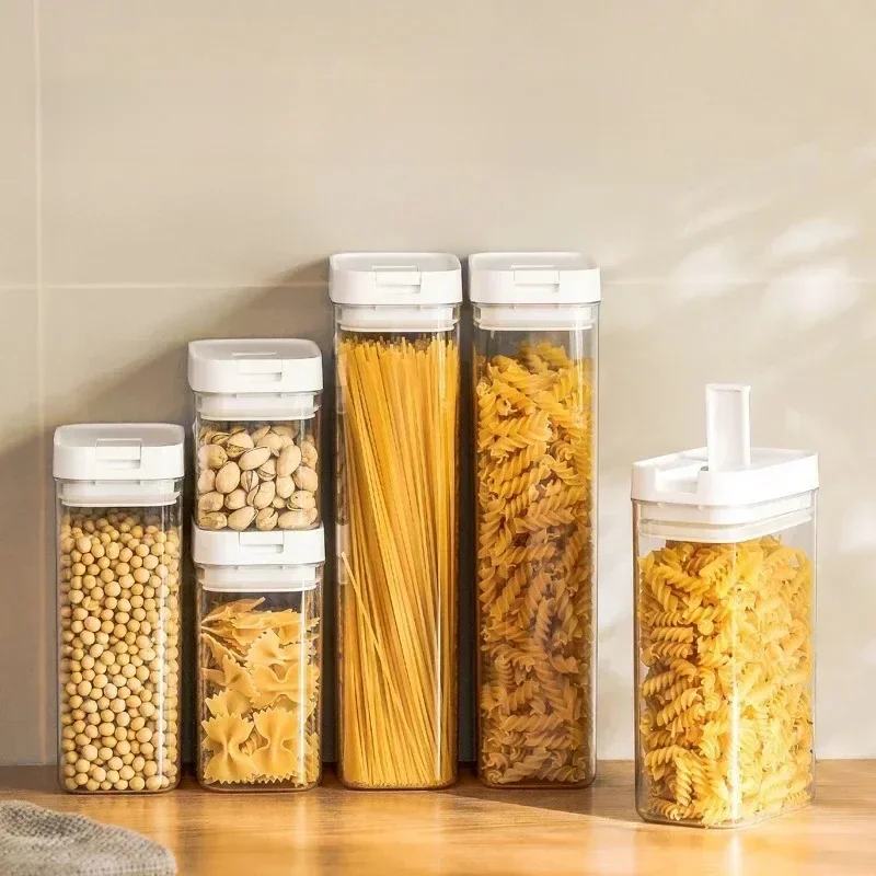 Sealed Plastic Food Storage Box Cereal Candy Dried Jars with Lid Fridge StorageTank Containers Household Items Kitchen Organizer — zdjęcie 2