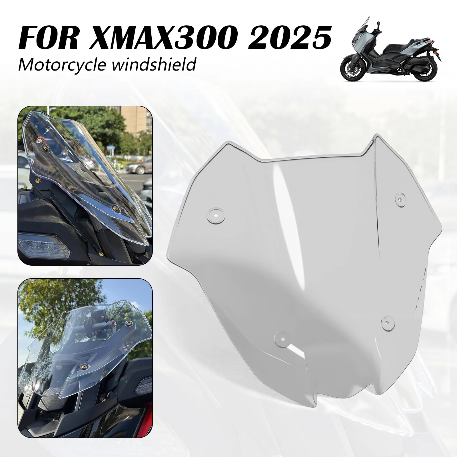 

Для мотоциклов Yamaha XMAX300 X-MAX300 XMAX 300 2025 2026: Спортивное ветровое стекло, ветрозащитный экран, дефлекторы