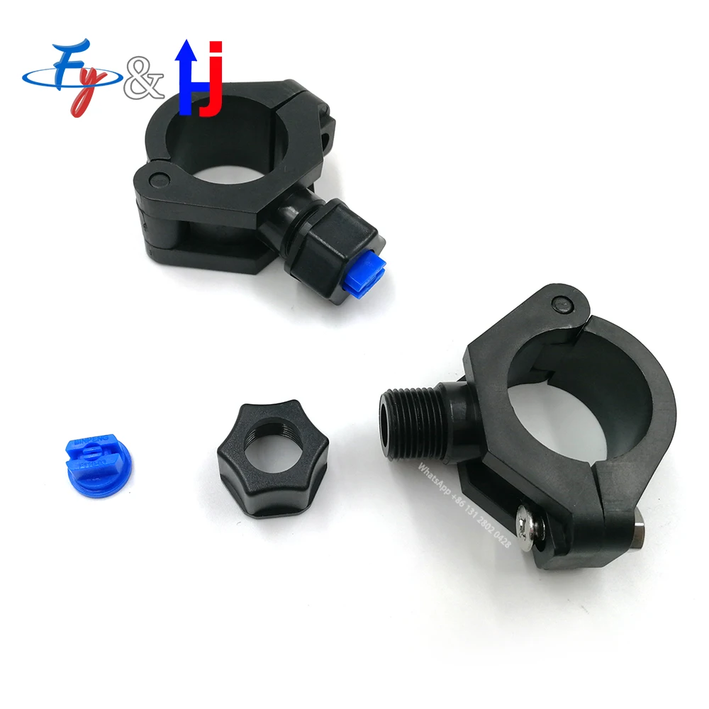 Plastic Eyelet Clip Nozzle, Pipe Clamp Holders, Fat Fan Spray, Quick Release, Agricultural Water Jet Irrigation Nozzle