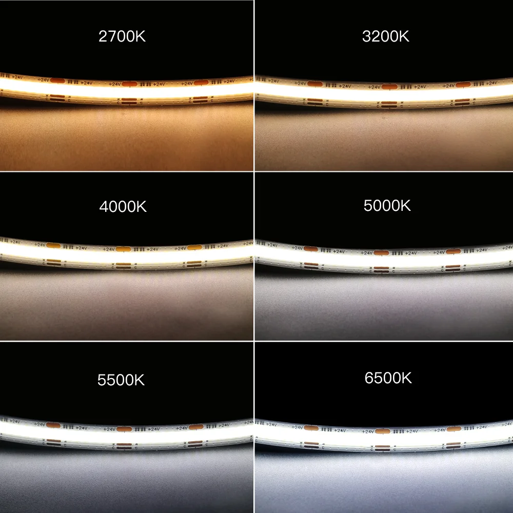 10m Wifi/Zigbee COB CCT LED Strip Light Kit For Home Room Decor Tuya Smart DC 24V Flexible LED Tape Ribbon 5m