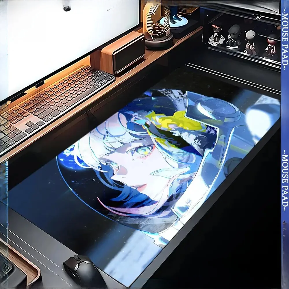 C_cyberpunk E_edgerunners podkładka pod mysz druk HD gracze komputerowe zabezpieczenie krawędzi antypoślizgowa podkładka na biurko XXL90x40cm podkładka pod klawiaturę PC — zdjęcie produktu 7
