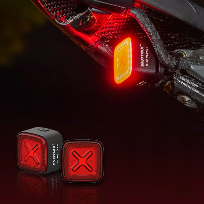 AliExpress rrskit Enfitnix Cubelite III Smart Tail Light Bicycle Brake Warning Light Ultra Bright Rear Light USB Charge LED Night Warning Light