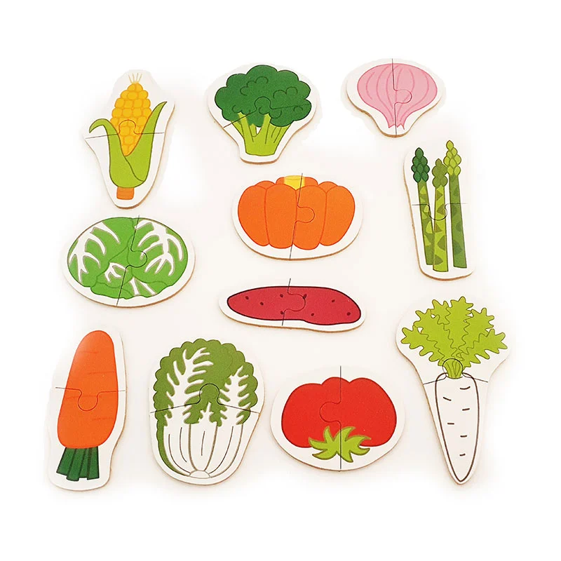 Toys for children puzzles 13 in 1: tomato vegetables lettuce carrot broccoli eggplant