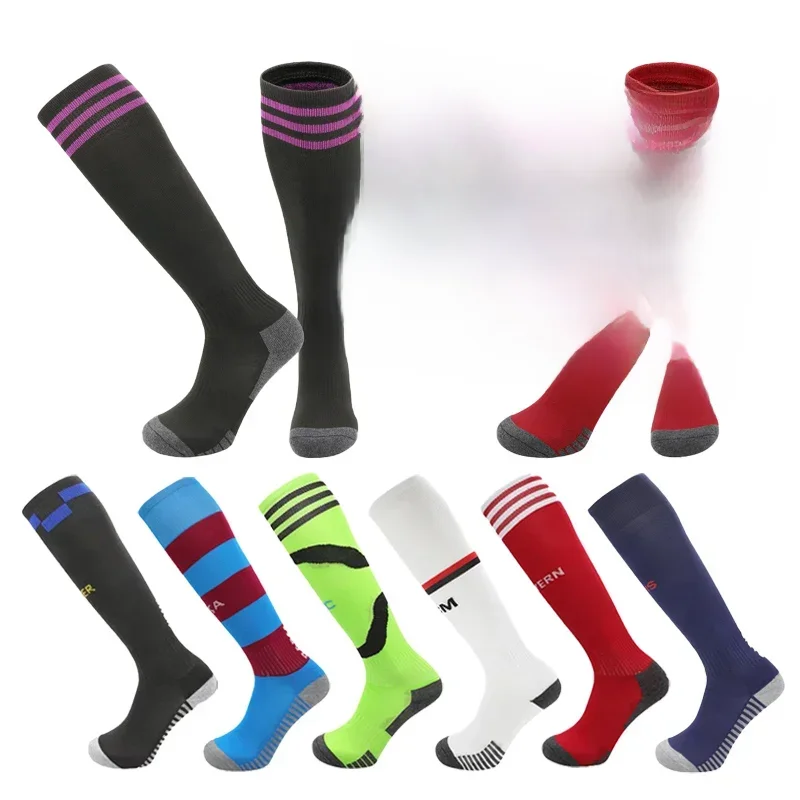 Chaussettes de football européennes pour enfants et adultes, longues, hautes, genou, sports astronomiques, styles de club de football pour garçons, chaussettes pour enfants, 23-24 saisons