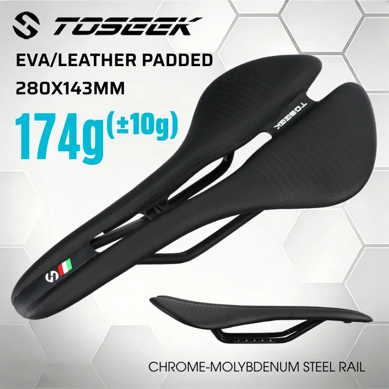 

TOSEEK Ultralight Bike Saddle Bicycle Racing Seat Hollow Breathable Comfortable Cushion Mat Bicycle Seat Cushion Bike Parts