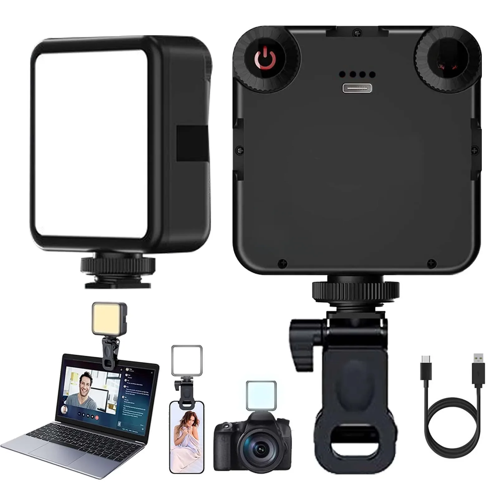 Clip LED lumière vidéo Portable photographie sur appareil photo 3000K-6000K éclairage bicolore chaussure froide pour appareil photo reflex numérique caméscope Gopro Vlog