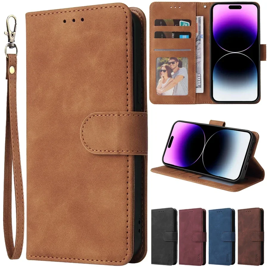 ZZXX Leder Brieftasche Telefon Fall Für iPhone 15 Pro Max 14 13 Mini 12 11 XS XR X SE 2022 8 7 6 6s