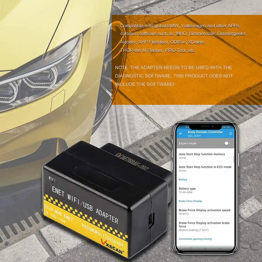 محول إيثرنت Obd ENET WIFI/USB DOIP لسلسلة VW/VOLVO /BMW F/G المتوافقة مع BimmerCode E-SYS Bootmod3 ISTA D، MHD، xHP #2