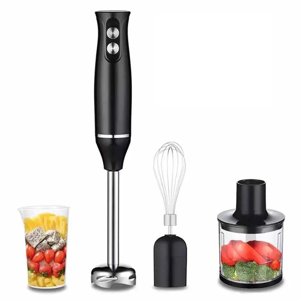 Batidora de Mano 4 en 1 de 500W, Procesador de Alimentos Eléctrico con Control de 2 Velocidades para Huevos/Leche/Fruta/Verduras, Herramienta de Cocina Apta para Lavavajillas