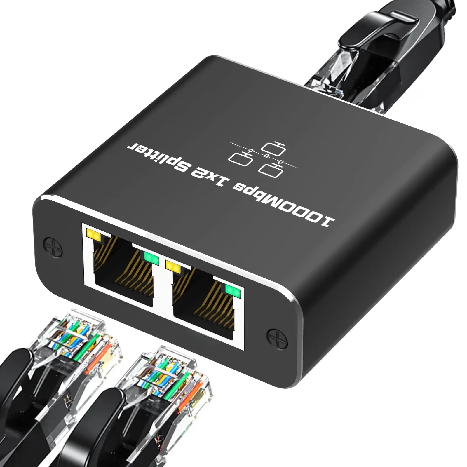 Ethernet splitter cabo divisor, fêmea para fêmea adaptador de rede rj45, lan conector ethernet, para
