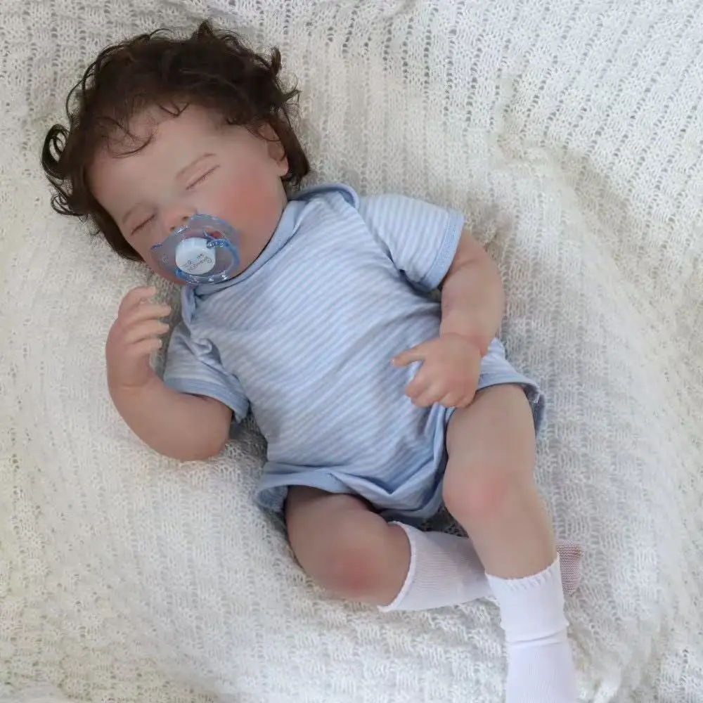 Levensechte herboren babypoppen - 18 inch schattige zachte vinyl realistische babypop, draagbare echte babypoppen (ALLEEN POP / GEEN ACCESSOES)