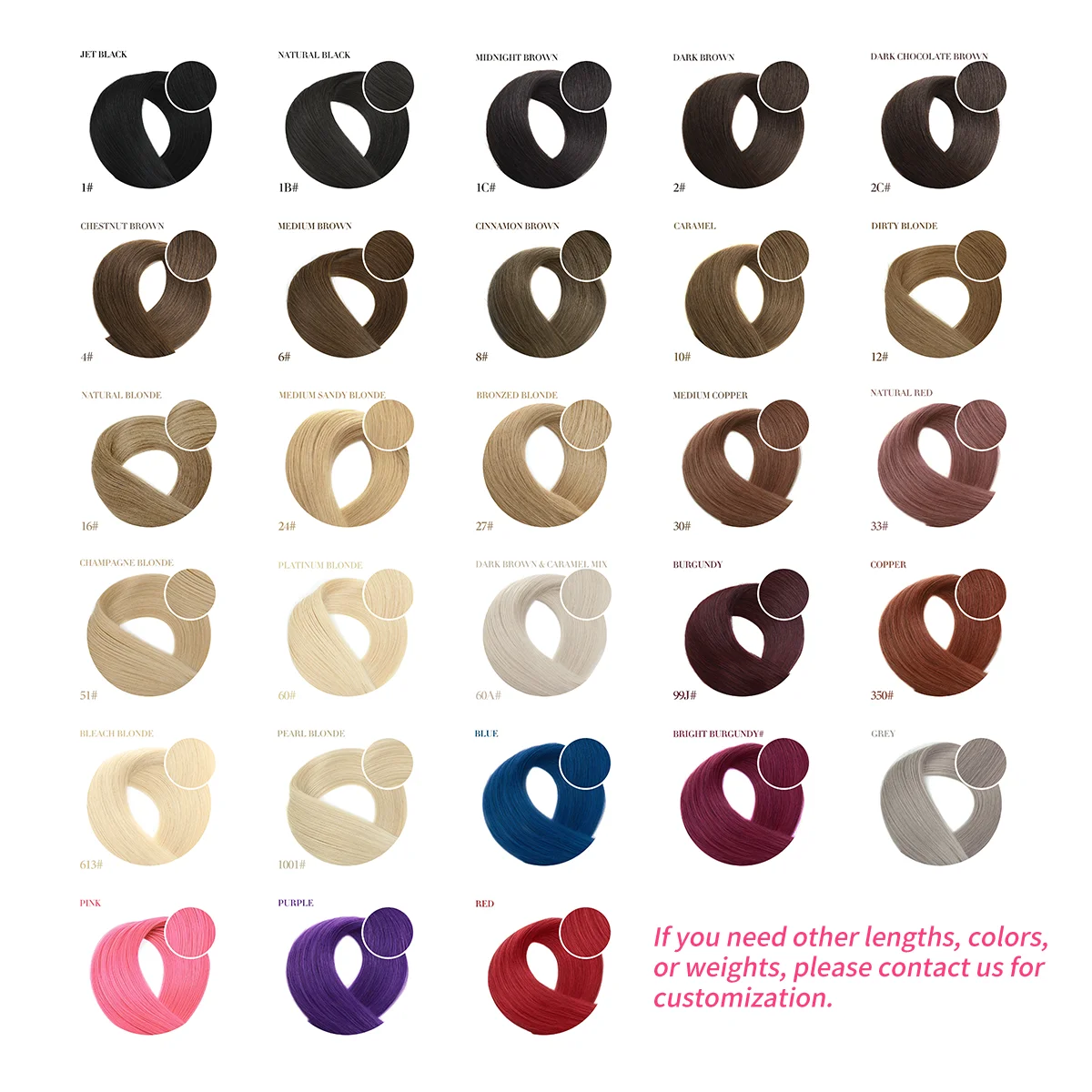 Sew In Hair Extensions Human Hair Bundles 100% Remy Straight Double Weft Bundles 50g 38 Colors for Salon and Everyday Use - Image 6