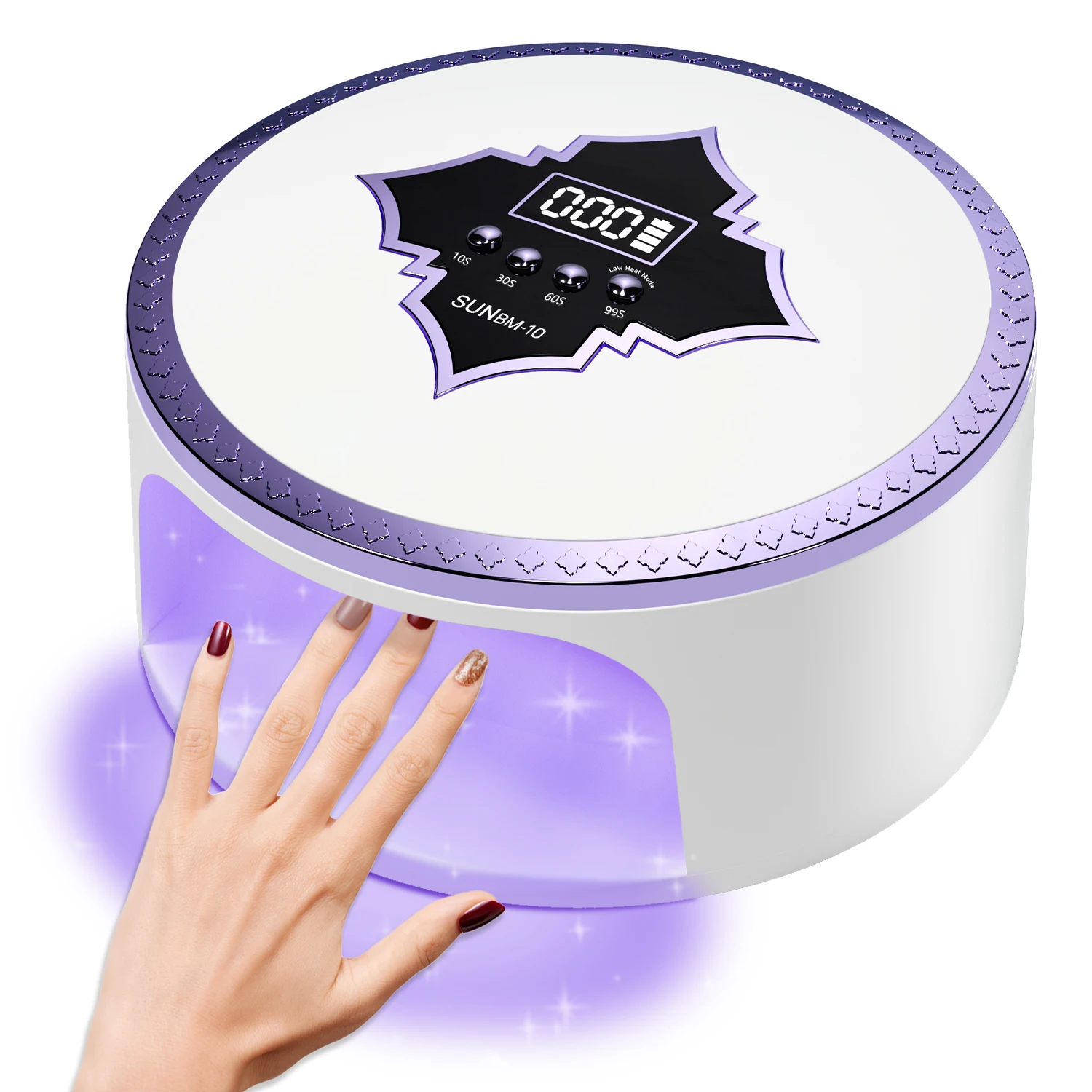 Lâmpada UV de luz dupla com 66 contas: design sem fio recarregável com base removível para mãos e pés