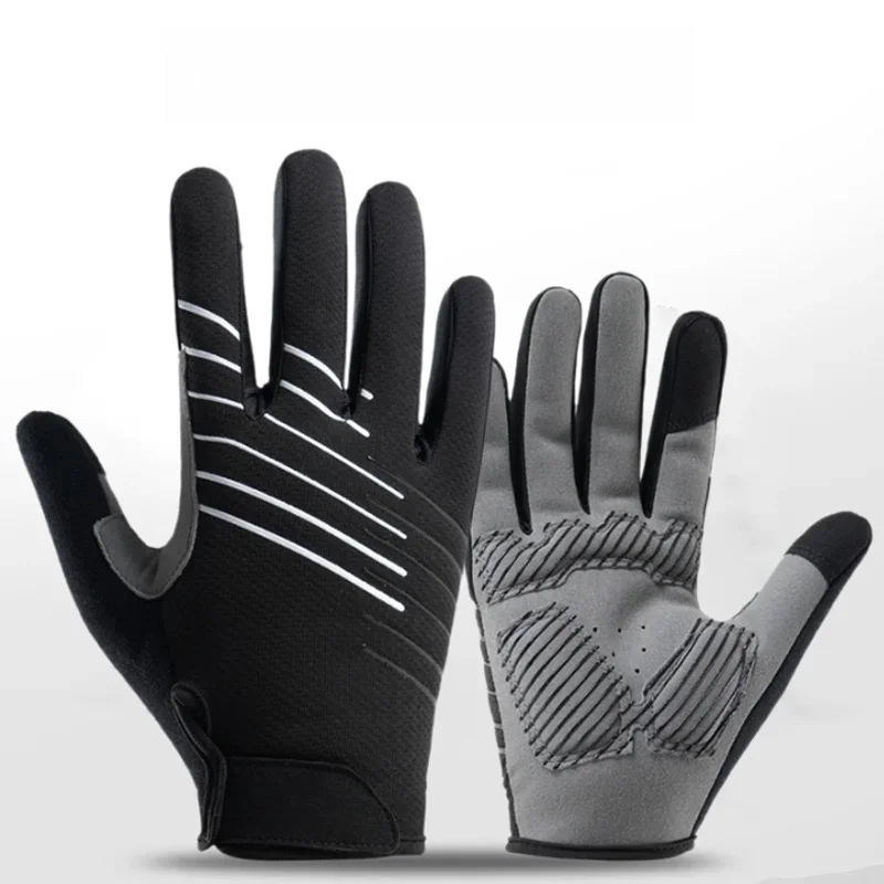 AliExpress RooRuns One Pair Unisex Silicone Embossed Cycling Gloves Autumn Winter Non Slip Palm Pads Outdoor All Finger Gloves