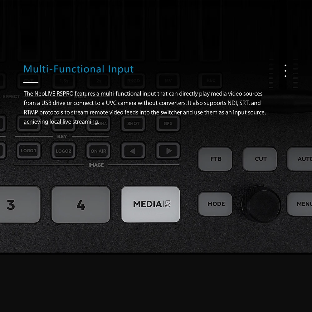 Portable 10.1 Inch LED Sceen 4 Channel HDMI Video Mixer Switcher Live Broadcasting with RTMP/SRT Stream & Record