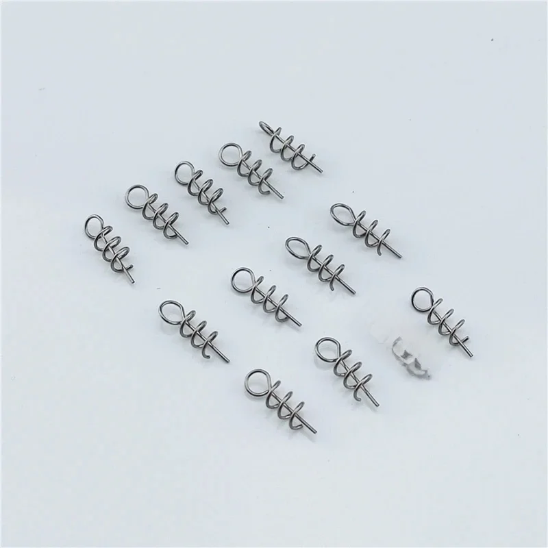 Épingles de pêche à ressort, 50 pièces, ver rotatif, vis de centrage, aiguille de ver fixe pour leurre souple