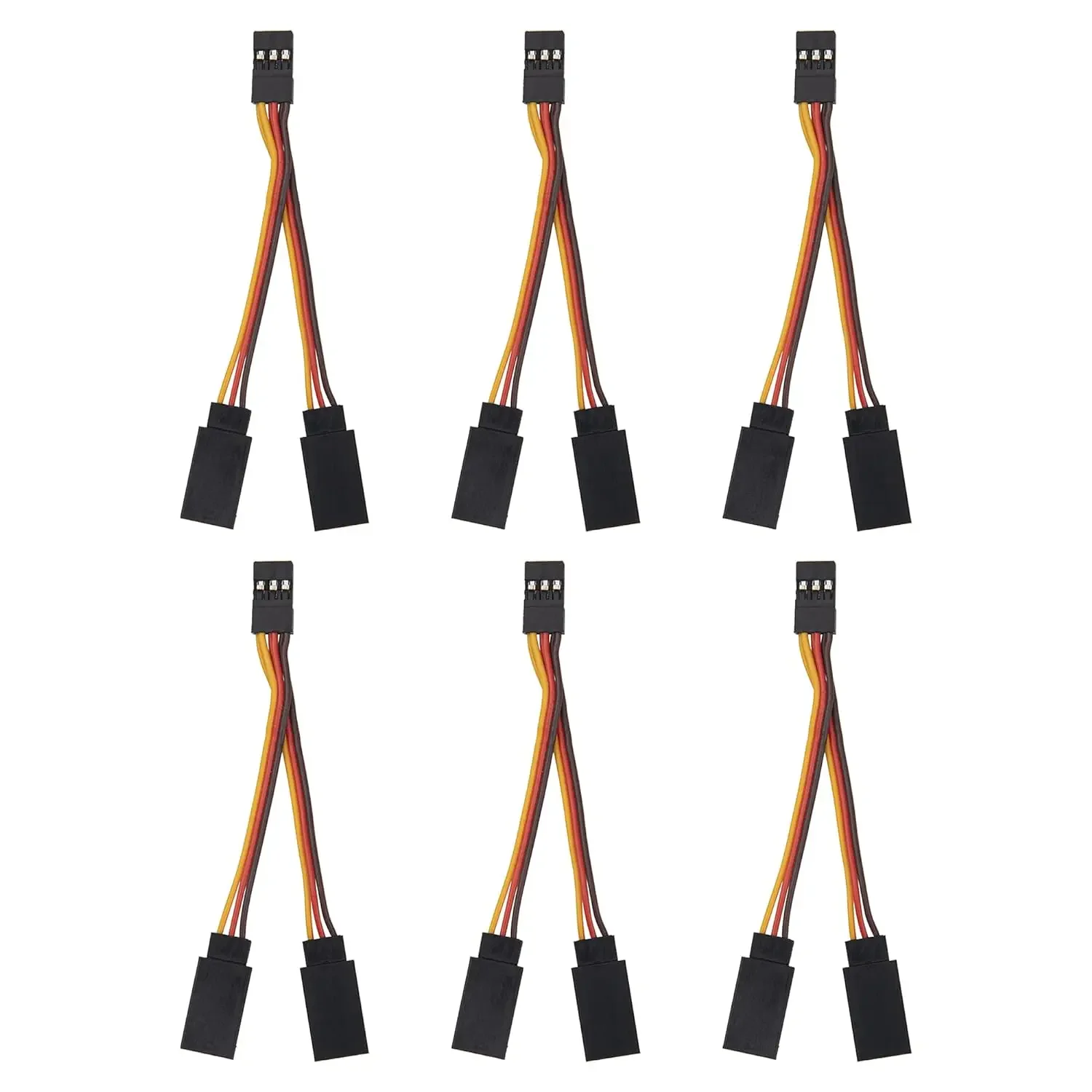 6 Stück ShareGoo JR Style Servo-Splitterkabel, 2,75 Zoll Servo 1 Stecker auf 2 Buchsen JR Y-Kabelbaum Y-Kabel Verlängerungskabel für RC-Modelle