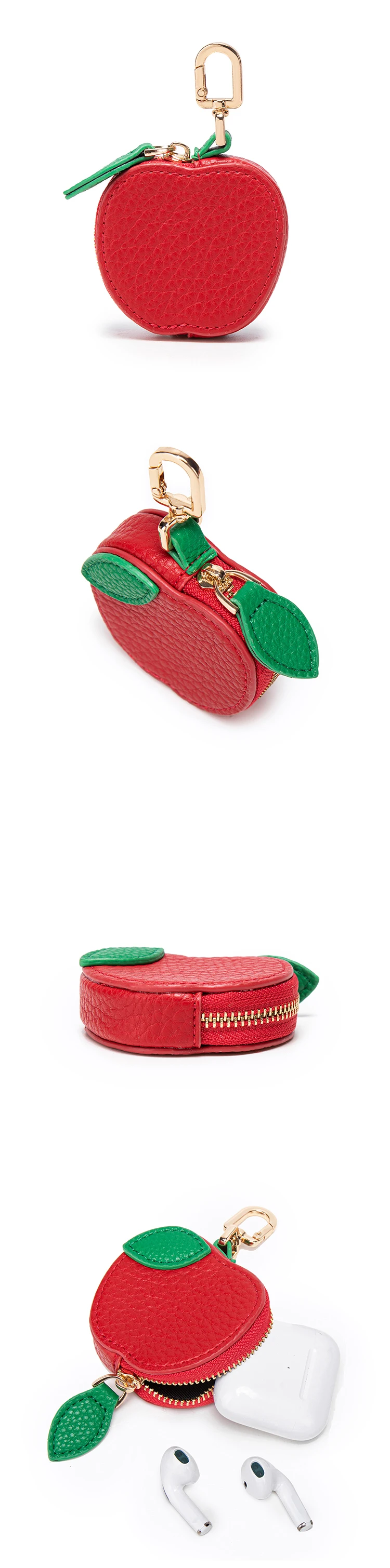 Modischer Persönlichkeits-Fruchtanhänger in Kirschform, Mini-Münzbörse, Niedlicher Schlüsselanhänger, PU-Leder-Taschenanhänger, Kleine Tasche, Geschenk für Mädchen – Detail 32