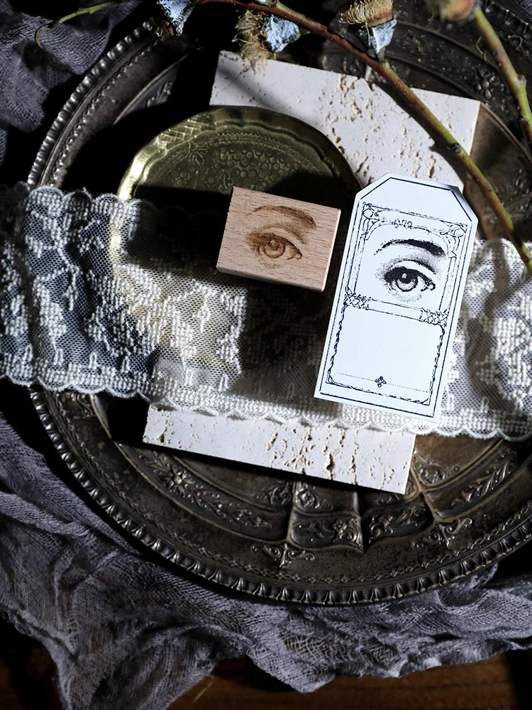 Vintage oko wrona królik okno drewniane pieczątki DIY do dziennika kolaż materiał Scrapbooking drewniana pieczęć — zdjęcie 2