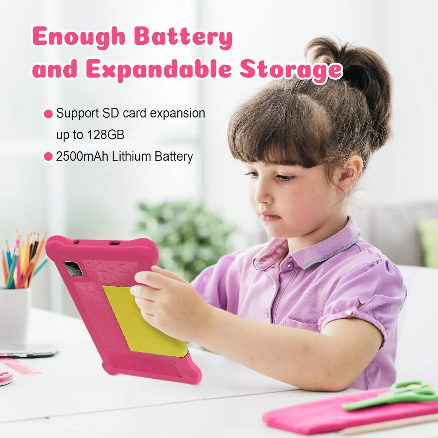 AEEZO 7 Inch Kid Tablet Android Tablets 5GB RAM 32GB ROM 128GB Expand WiFi Bluetooth Dual Camera Children's Gift Kids Software