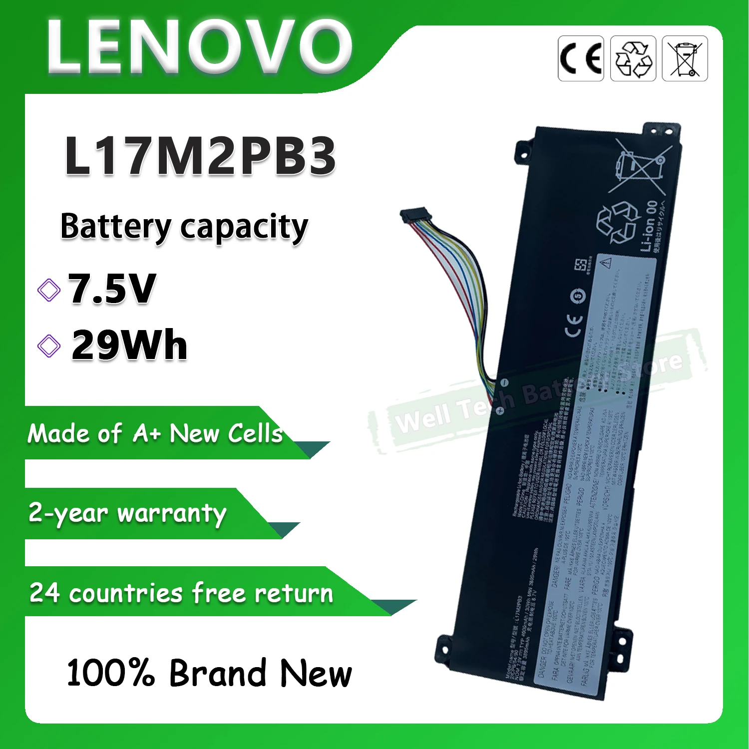 2CELLS L17M2PB3 Laptop Battery For LENOVO V330-15IKB V530-14IKB V530-15IKB