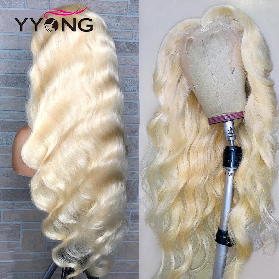 12 "-34" blonde Körper welle Echthaar Perücken t Teil Spitze Perücke für Frauen brasilia nische Remy Haar 13x1 6x1 transparente Spitze Frontal Perücke