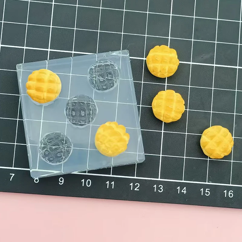 Polymer Clay Mini Pinapple Bread Silicone Mold BJD doll House Food toy DIY molds