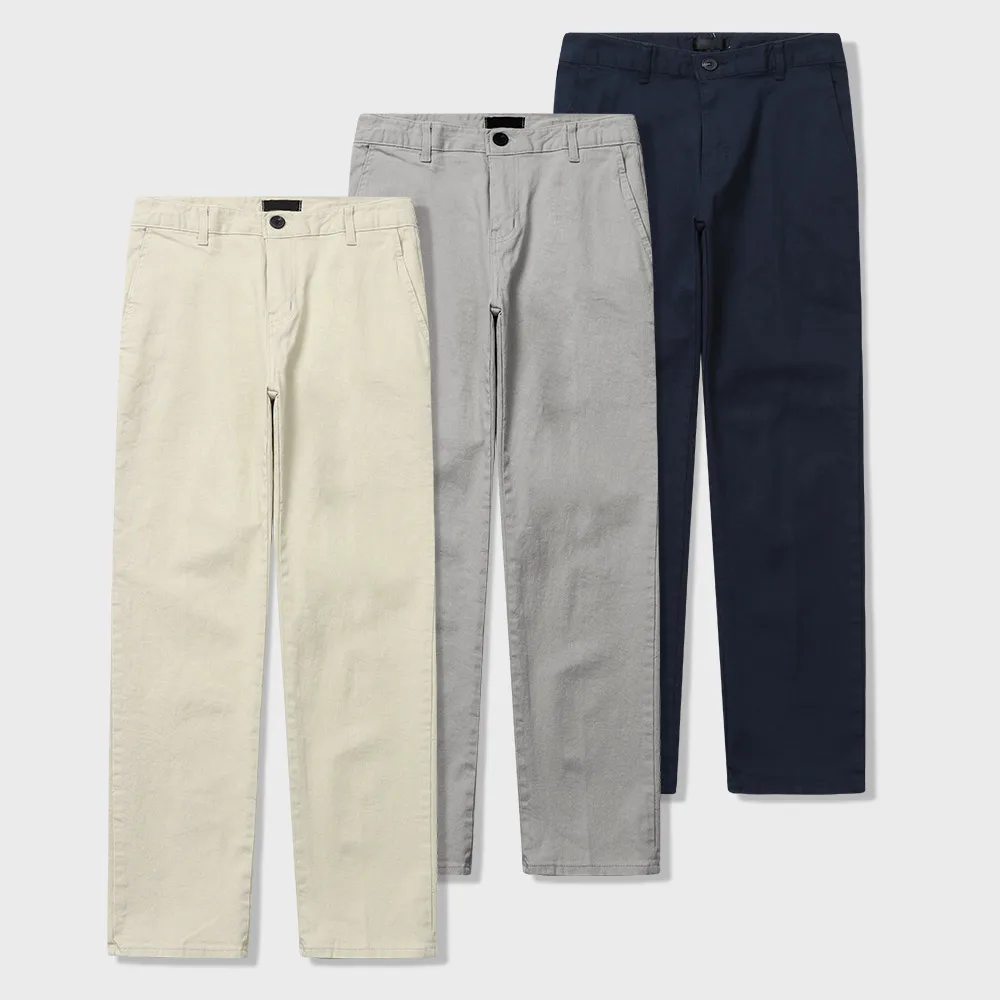 Men's Classic solid color casual cotton pants fashion fashion fashion Strech pants big size