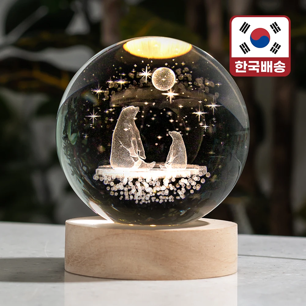 (LETO) 3d mood light Crystal 3D Polar Bear MUD etc. Home Gift Interior LED Lighting LML-C33