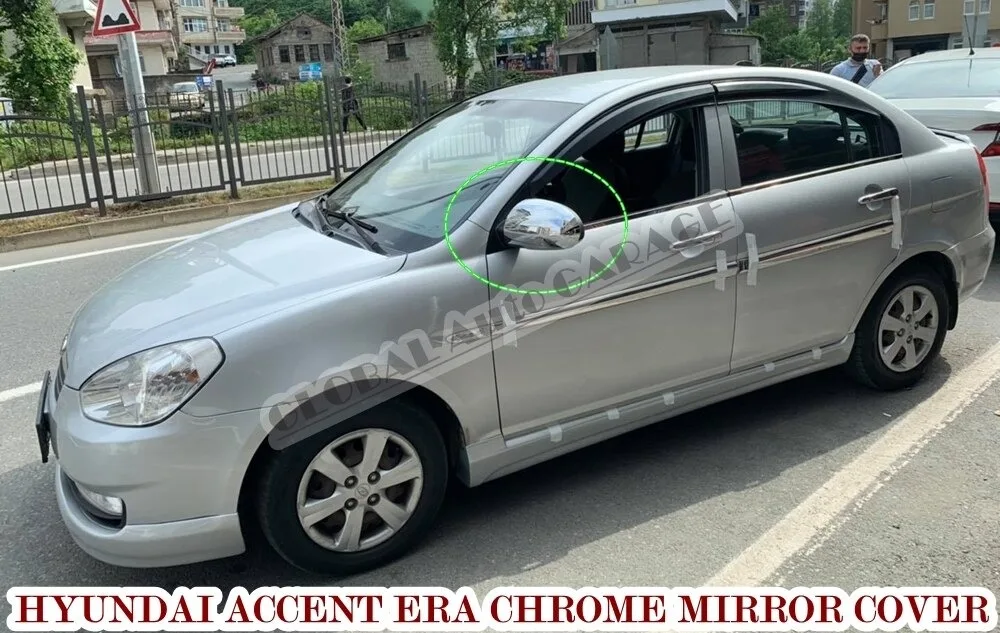 

For Hyundai Accent Era Sedan 2006 2007 2008 2009 2010 Chrome Mirror Cover Cap 2 Pieces Wing Car Auto Ornament Stainless Steel