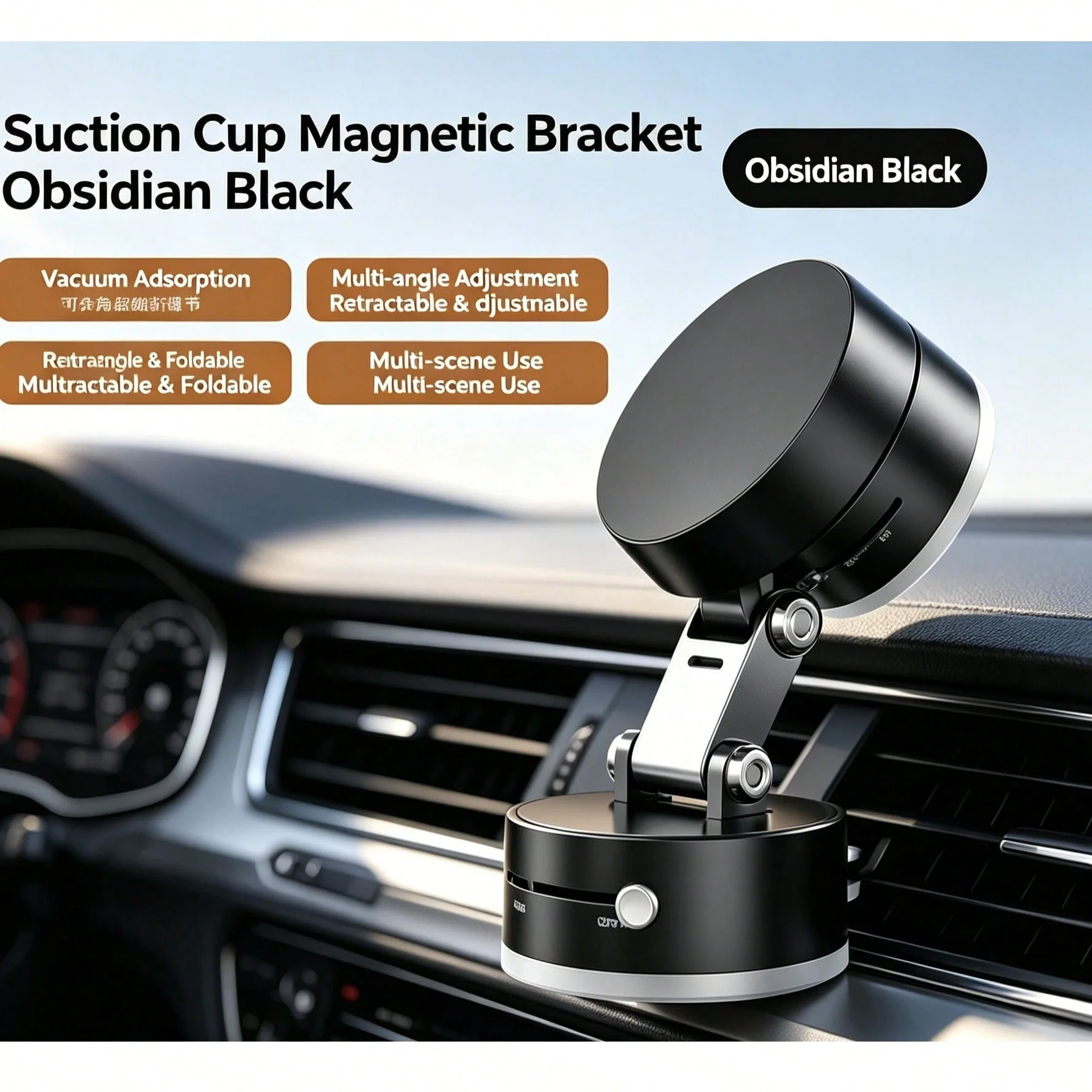 

Joytutus 2026 Upgrade Multifunctional Vacuum Suction Phone Holder Portable Lazy Nano Magnetic Car Mount with Double-Row N52 Magnets for Smooth Surfaces Compact Lightweight Design tiktokshopspringglowup