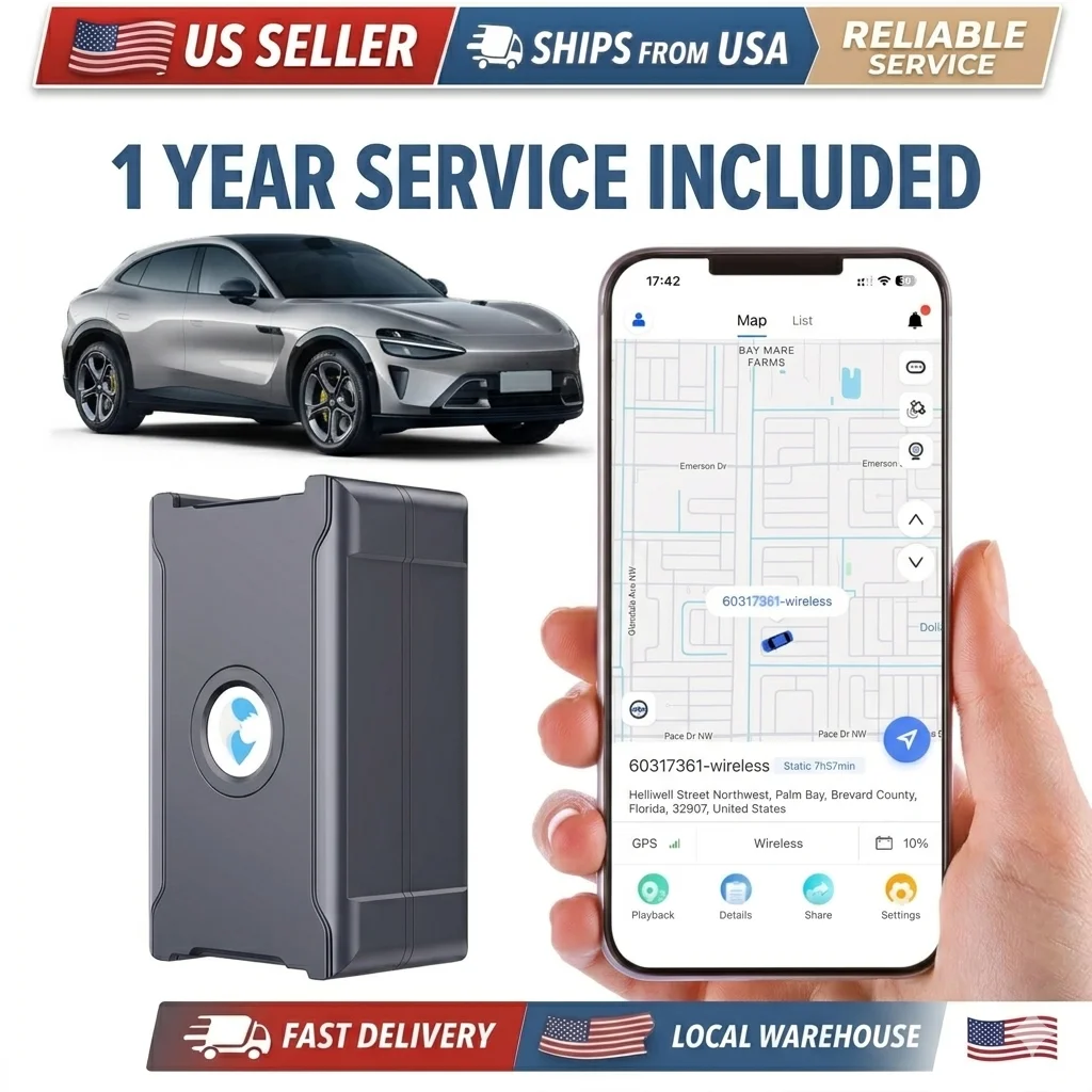

4G GPS Tracker for Vehicles, 1 Year Service, Real Time Tracking Device, Mini Magnetic Hidden Locator, US Seller Ships from US