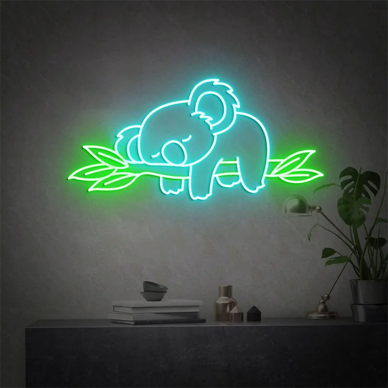 Imagem -02 - Koala Bear Neon Sign para Decoração de Parede Animais Fofos Neon Sign For Bedroom