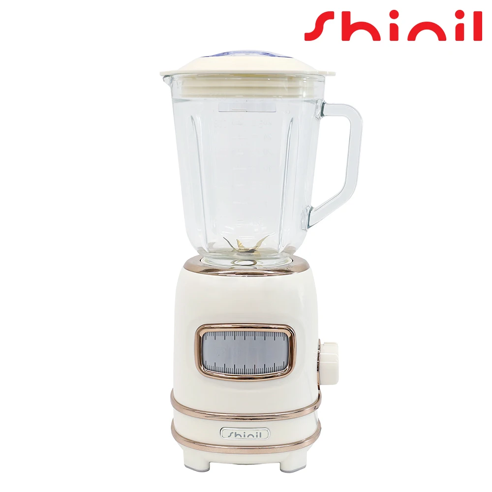 Shinil 1L Multipurpose Blender Retro Mixer Blender Blender Mixer Home 6-Blade Blender Grinder Chopping