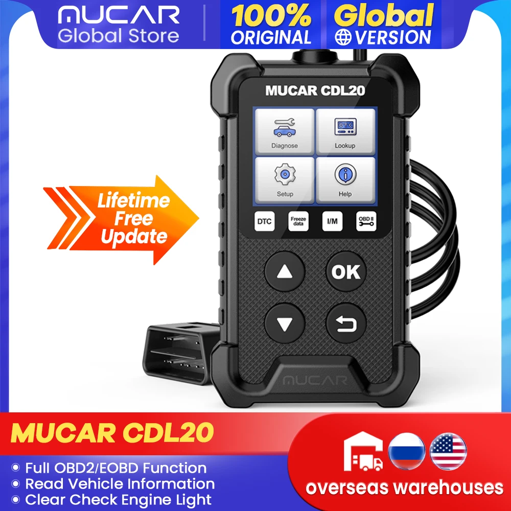 MUCAR CDL20 Obd2 Auto Diagnostic Tool Lifetime Free Obd 2 Scanner Automotivo Code Reader Check Engine Full OBD 2 Functions