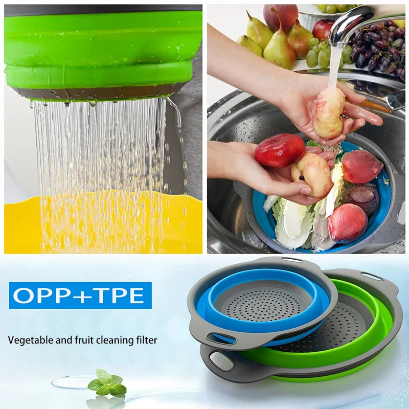 

Кухонная складная сливная корзина, корзина для мытья макарон, фруктов и овощей, складное сито, сливная корзина, кухонные гаджеты