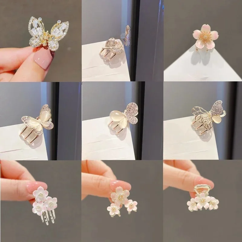 Filles petit papillon cristal strass griffes de cheveux mode coréenne doux pince à cheveux coiffe de tête cheveux poignée cheveux accessoires
