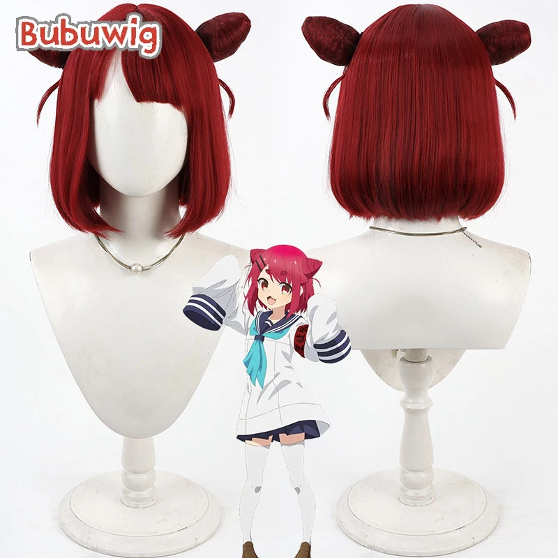 

Синтетический парик Bubuwig для косплея Neko Nekoyamada, My Deer Friend Nokotan Shikanoko Nokonoko Koshitantan, красный, термостойкий